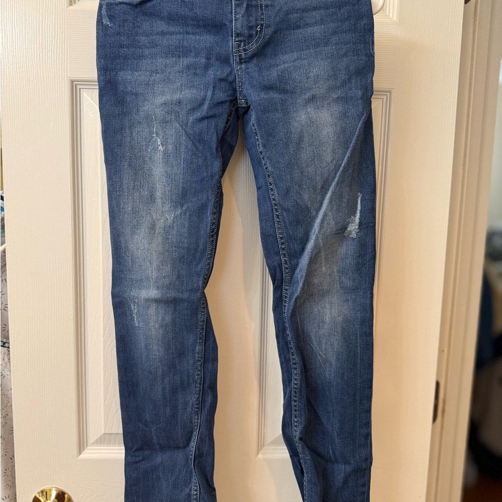 Levi's Men's Slim Straight Blue Denim Jeans with Tan Leather Patch